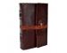 Handmade Cotton Paper Leather Journal Single Stone Leather Note Book Blank Journal